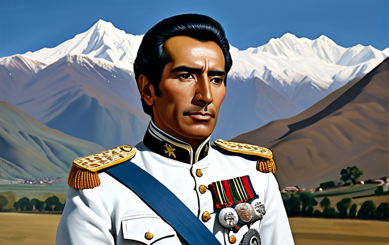 시몬 볼리바르 생애 - **Prompt:** A professional portrait of Simon Bolivar in his military uniform, fully clothed, standin...