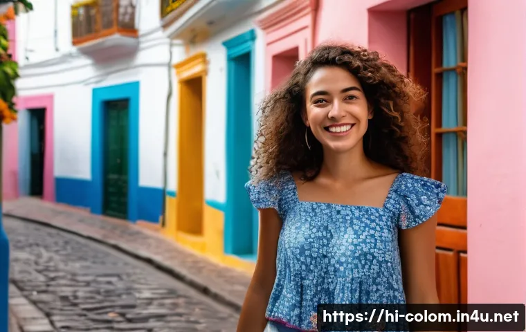 콜롬비아에서 여행자 보험 필요성 - **Vibrant Colombian City Exploration with Secure Traveler:**
    "A vibrant, high-angle shot of a jo...